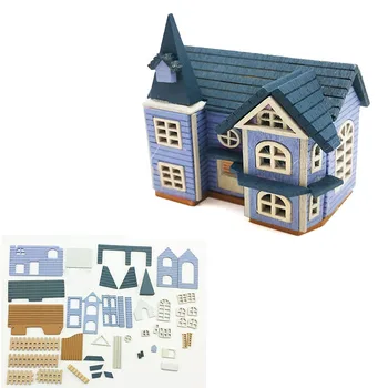 Mini-dom domek drewniany akcesoria dla lalek rzemieślnicza budowa zebrać zabawki DIY rzemiosła meble zestaw