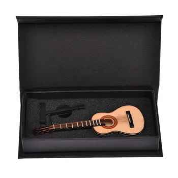 Mini klasyczny model gitary miniaturowa akustyczna model gitary kolekcja Guitarra dekoracyjne ozdoby model prezent z podstawką do walizki