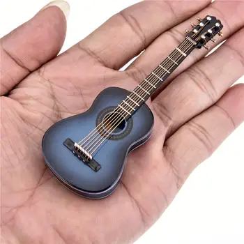 Mini klasyczny model gitary miniaturowa akustyczna model gitary kolekcja Guitarra dekoracyjne ozdoby model prezent z podstawką do walizki