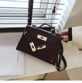 Mini mała kwadratowa torba 2020 moda nowa jakość sztuczna skóra damska torba Vintage krokodyli wzór łańcucha torba na ramię