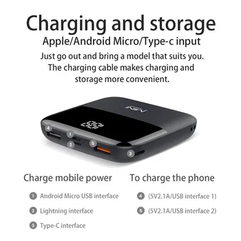 Mini Power Bank 10000mAh dla iPhone 12 Pro Max LED Power Display przenośny telefon ładowarka zewnętrzna do Xiaomi Samsung