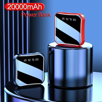 Mini przenośny 20000 mah Power Bank pełny ekran cyfrowy wyświetlacz szybkie ładowanie zewnętrzna bateria dla iphone Samsung Xiaomi powerbank