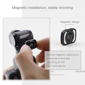 Mini-szerokokątny obiektyw magnetyczna adsorpcji jest ustalona dla własnej kamery dji osmo Handheld gimbal Accessories