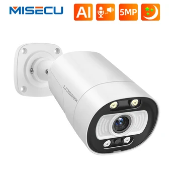 MISECU 5MP POE Camera dwukierunkowe audio Smart Ai Human Detection kolorowy widzenie w nocy, CCTV Video Security Camera for POE Kit P2P
