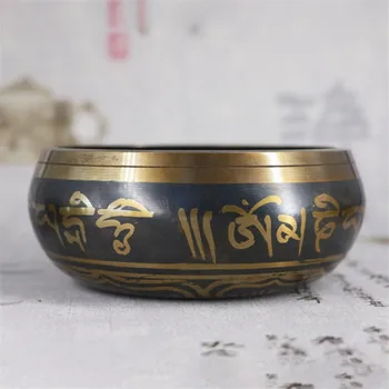 Miska ręcznie ozdobna chakra medytacja ściany naczynia joga Tybetański buddyjski mosiężna singing bowl