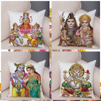 Mitologia indyjska portret druku poszewka 45*45 cm pluszowe poszewki na poduszkę poszewki na poduszki do kanapy wystrój domu buddyzm poszewka
