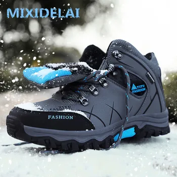 MIXIDELAI męskie buty zimowe z pluszowych ciepłe снегоступами casual męskie buty zimowe obuwie robocze obuwie Męskie modne botki 39-47