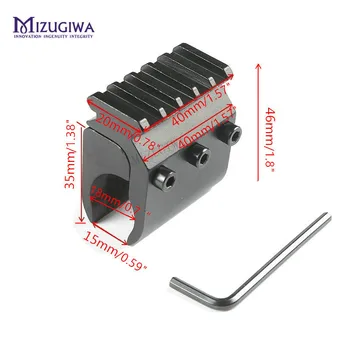 MIZUGIWA Single Tube / Double Tube Rifle Picatinny Rail Adapter for 20mm Picatinny Rail Mount Base Bipod Flashlight Holder Laser