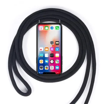 Miękki pokrowiec dla telefonu TPU smycz pasek na szyję fasadowa kabel do Huawei P Smart 2020 P Smart Plus Z S Pro 2019 Honor 9X Global Premium Lite