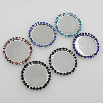 Moda 10szt 31mm okrągłe kolorowe przyciski rhinestone podajnik pokrywa instalacja DIY negatywna folia dostawy notatki przycisk rzemiosła