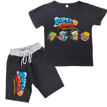 Moda 2020 nowy Baby Boys Super Zings Series 4 t-shirt+szorty z nadrukiem Superzings dla dzieci dziewczyny garnitur codzienne zestawy dziecięce odzież