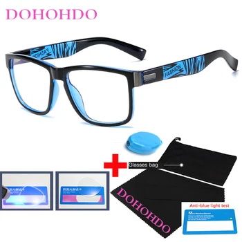 Moda anty-światło niebieskie okulary ramka dla mężczyzn kobiet przezroczyste soczewki gry komputerowe okulary kwadratowe okulary anty-UV ramka optyczna