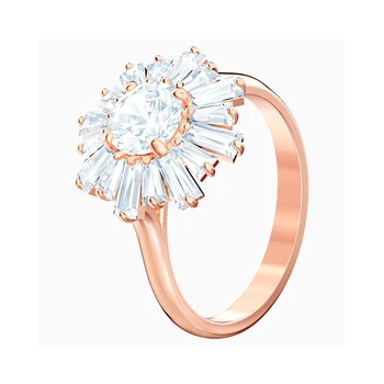 Moda biżuteria SWA nowa słoneczny pierścień z słonecznego Kryształu kobiety symbolizujące miłość i ciepłą opiekę luksusowe biżuteria obrączki prezenty