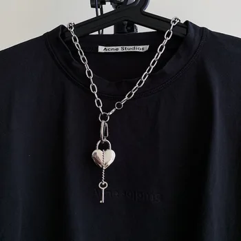 Moda hip-hop długi klucz w kształcie serca naszyjnik mężczyźni i kobiety łańcuch sweter akcesoria hip-hop wisiorek sprzedaż