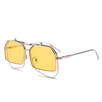 Moda kwadratowe okulary okulary damskie kobiety dziewczyny 2021 luksusowe marki gumtree czerwony, żółty, vintage damskie okulary odcienie
