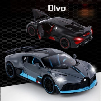 Modelowanie Hot skali 1:24 koła Bugatti divo metal model diecast car pull back toy colleciton ze światłem i dźwiękiem dla chłopców prezent