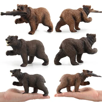 Modelowanie Niedźwiedź Brunatny Rysunek Kolekcjonerskie Zabawki Stałe Dzikie Zwierzęta Figurki Dla Dzieci Poznawcze Zabawki Zwierząt
