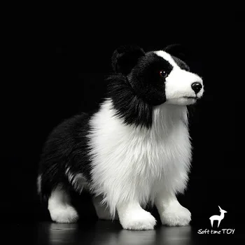 Modelowanie pies border-collie pluszowe zabawki sute miękkie pluszaki, lalki dla dzieci prezent