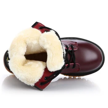 Modne ciepłe pluszowe buty Damskie skóra syntetyczna poduszka platforma do zimowej kobiety dorywczo Martins Botas Mujer jesienne Damskie botki