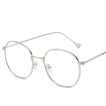 Modne okulary Okrągłe okulary pilot płaskie lustro przezroczyste soczewki metalowa oprawa złoto srebro można wyposażyć krótkowzroczny soczewkami
