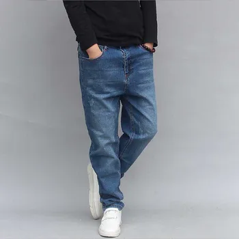 Modne spodnie jeans męskie spodnie jeansowe cienkie temat baggy spodnie hip-hop jeans odzież Męska