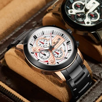 Modne zegarki dla mężczyzn ze stali nierdzewnej markowe zegarki męskie top luksusowej marki wodoodporny sportowy chronograf Relogio Masculino