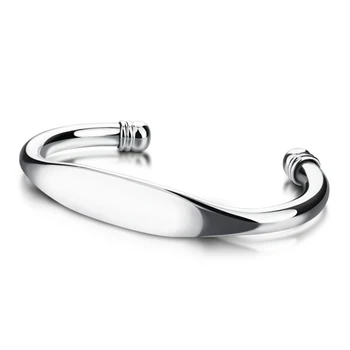 Modny męski bransoleta ze srebra.Prosty elegancki bransoletka zarówno dla mężczyzn jak i dla kobiet.Jednoczęściowy srebrna bransoletka próby 925.Urok biżuteria męska