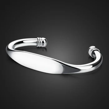 Modny męski bransoleta ze srebra.Prosty elegancki bransoletka zarówno dla mężczyzn jak i dla kobiet.Jednoczęściowy srebrna bransoletka próby 925.Urok biżuteria męska