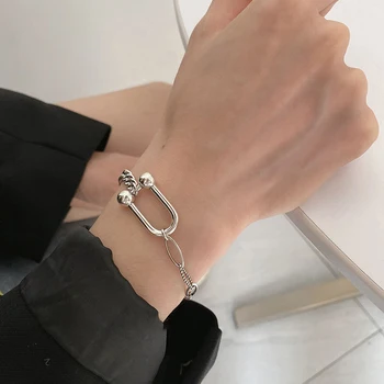 Modny, niepowtarzalny design bransoletka kobiety podkowa w kształcie litery U, zbiornik elegancki łańcuch punk ins zimny wiatr koreański styl słodki biżuteria prezent 2020