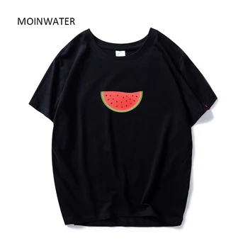 MOINWATER 2020 New Women Simple Fruit Wzór koszulki damskie Modne bawełniane koszulki z krótkim rękawem damskie letnie topy MT1999