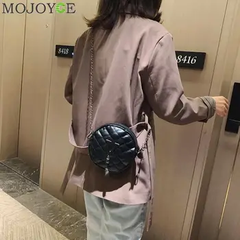 MOJOYCE Brand Designer Women Round Mini Bag PU Leather Chain Messenger Bag Circle Lady Top-handle bag torebki kopertówki