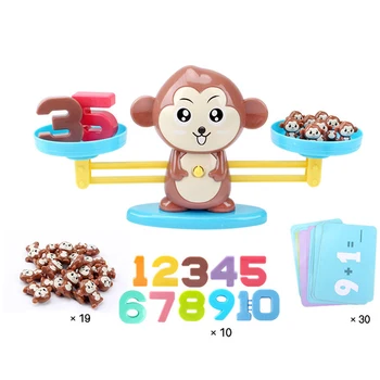 Montessori wczesna edukacja zabawka Gra Mecz zwierzę gry planszowe, zabawki małpa szczeniak równoważenie skala pokój balans gry dla dzieci prezenty