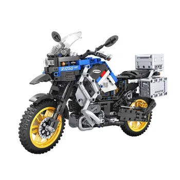 Motocykl klocki dla dzieci zabawki budowlane cegły bloki klasyczny model edukacji zabawki przygody moto podróży dla dzieci prezent