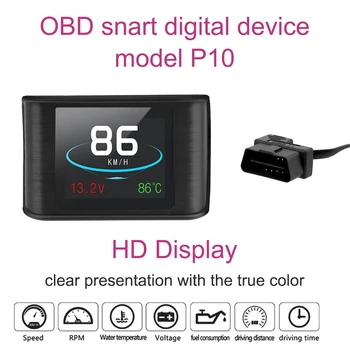 Motoryzacja elektryka Head Up Display wielofunkcyjny OBD Smart Digital Meter HUD P10 dla samochodowego prędkościomierza Temperature RPM Mileage Guage