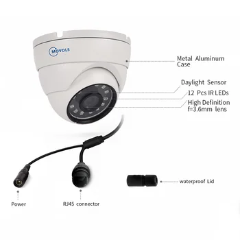 Movols 4CH 1080P POE NVR Kit H. 265 Security Camera System 2.0 MP IR Indoor Outdoor CCTV 4PCS POE IP Camera Video Surveillance Set