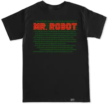 Mr Robot Hacking F Society Evil Corp E Corp Eliot Mask Męska Czarna Koszulka