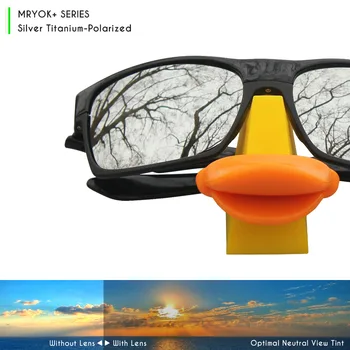 Mryok+ spolaryzowane rezystancyjne wymienne soczewki wody morskiej do okularów przeciwsłonecznych Oakley Minute 2.0 Titanium Silver