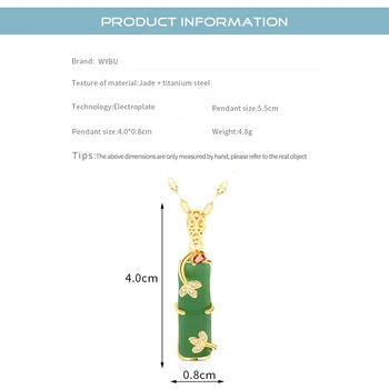 Mrówka Anioł naturalny jade naszyjnik wisiorek biżuteria dla kobiet, zielony i Złoty naszyjnik z Tianium biżuteria ze stali nierdzewnej
