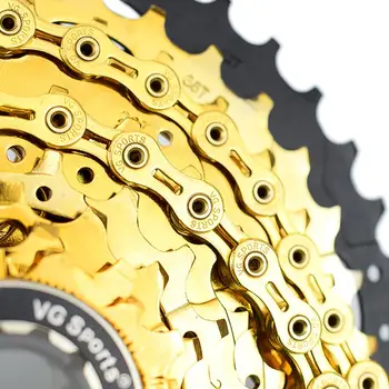 MTB rower górski rowerowa łańcuch 11 prędkość ultra lekki Złoty wydrążony rowerowa łańcuch kompatybilny części roweru basen akcesoria