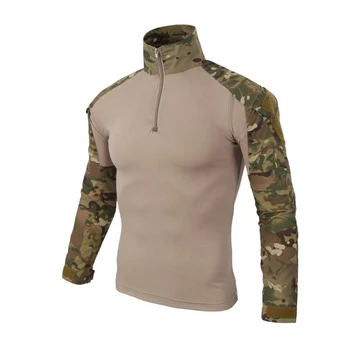 Mundur Multicam Wojskowa T-Shirt Z Długim Rękawem Mężczyźni Kamuflaż Armia Walki Koszula Airsoft Paintball Odzież Taktyczna Koszula