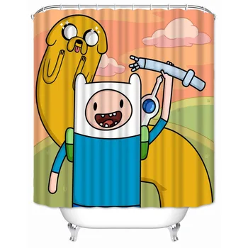 Musife Custom Highquality Adventure Time Shower Curtain Wodoodporna Łazienka Tkanina Poliestrowa Zasłona Prysznicowa Do Łazienki
