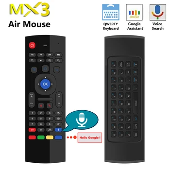 MX3 Voice Control Wireless Air Mouse Keyboard 2.4 G RF Gyro Sensor Smart Remote Control for X96 H96 Android TV Box Mini PC vs G10