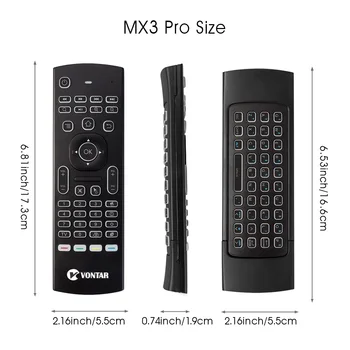 MX3 z podświetleniem Air Mouse Smart Voice Remote Control MX3 Pro 2.4 G bezprzewodowa klawiatura Gyro IR dla Android TV Box T9 X96 mini max H96