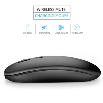 Mysz bezprzewodowa Bluetooth komputer mysz Silent PC Mouse akumulator ergonomiczna mysz 2.4 Ghz USB optyczne myszy do KOMPUTERÓW przenośnych(czarny