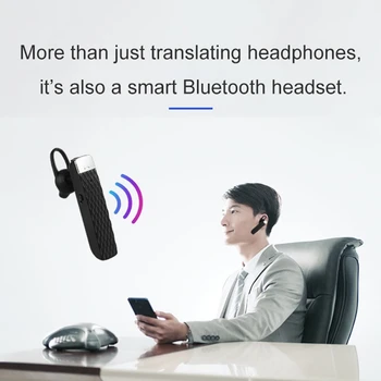 Mądry tłumacz słuchawki Bluetooth 5.0, przenośny inteligentny bezprzewodowy zestaw słuchawkowy, urządzenie tłumaczenia wsparcie 33 języków