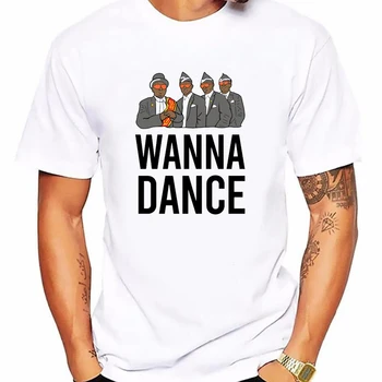 Męska koszulka Coffin Dance Team White T Shirt 2020 Funny Funeral Dance taniec odzież Męska