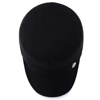 Męska zimowa czapka z daszkiem wzór твидовая ciepła ушанка czapki z płaskim dachem tato kapelusz czarny szary