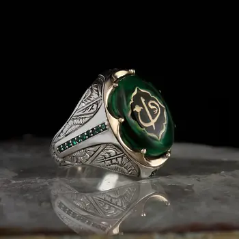 Męski pierścień 925 srebro próby muzułmański pierścień klejnot męskie pierścień męskie biżuteria Pierścionki dla mężczyzn pierścienie dla kobiet męskie pierścień męskie biżuteria
