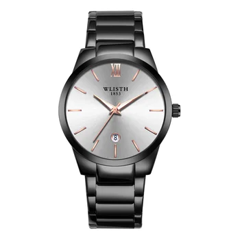 Męskie biznesowe moda zegarki męskie klasyczny czarny zegarek kwarcowy zegarek ze stali nierdzewnej zegarek zegarki męskie relogio masculino