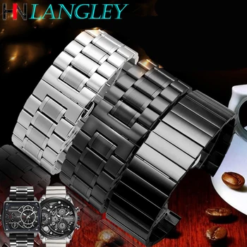 Męskie duże rozmiary paski do zegarków ze stali nierdzewnej 24 26 28 30 mm pasek do zegarka DZ1510 wymienne paski do zegarków Panerai Big Dial